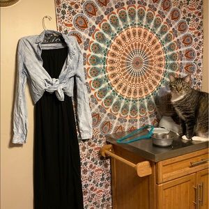 BLACK MAXI DRESS (fat cat in pic not included)